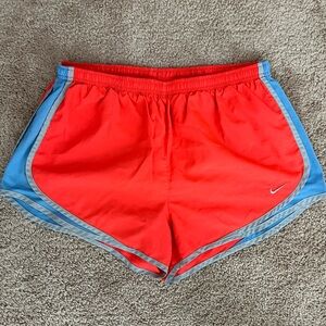 Nike Dri - Fit Tempo Running Shorts Large Neon Orange/Light Blue/Grey